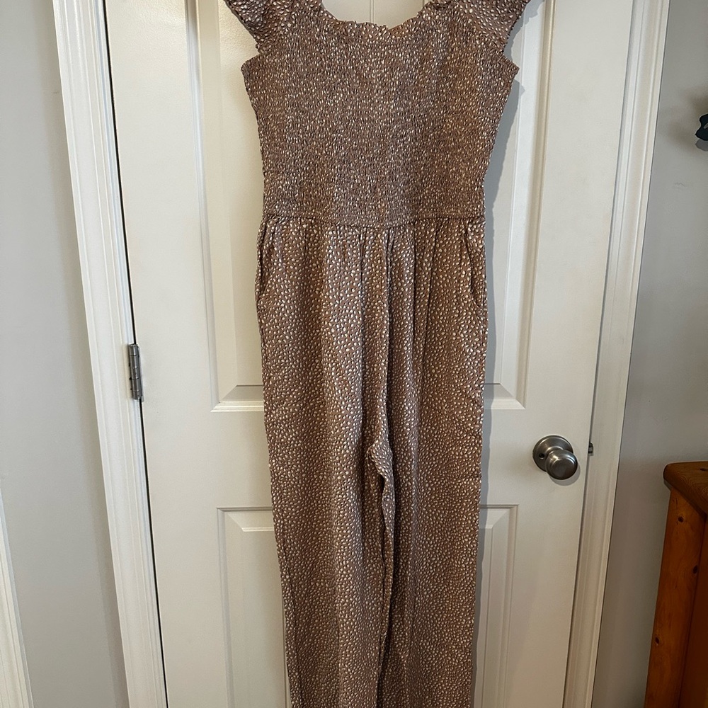 Jessica Simpson Taupe Speckled Jumpsuit
